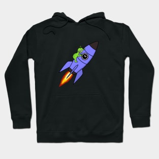 Alien on a rocket Hoodie